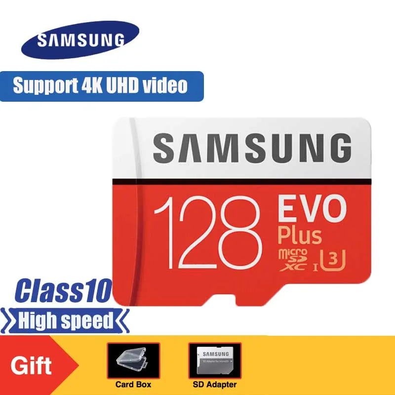 Дешево SAMSUNG EVO Plus Micro SD карта памяти 128 Гб класс 10 microSDXC U3 UHS I TF карта 4K HD с адаптером для смартфонов и планшетов и т. Д.