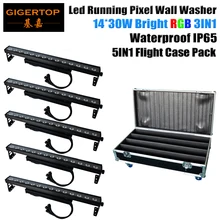 5in1 Roadcase упаковка 14x30 Вт Tri-Цвет RGB высокой Мощность светодиоды DMX512 контроллер с кабельные перемычки 2/3/5/8 стержень/42/44 CH