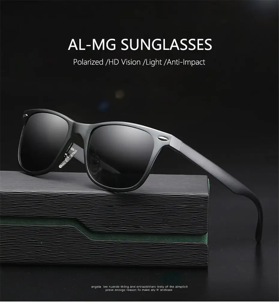 Мужские поляризованные солнцезащитные очки CAPONI с алюминиево-магниевым покрытием, Мужские квадратные очки для вождения, дорожные солнцезащитные очки 8559