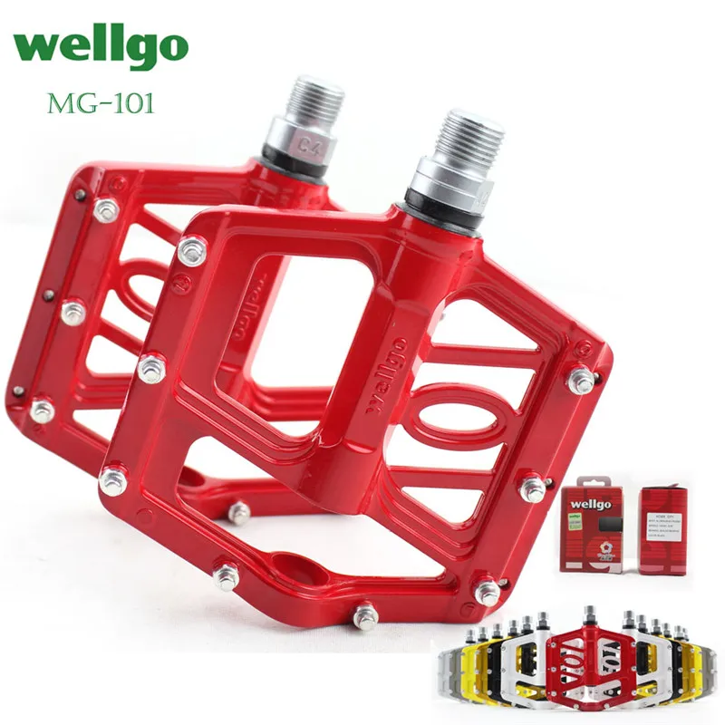 

Wellgo MTB Pedal Mountain Maganesium Ultralight Antislip Sealed Bearing Bicycle Pedal Bicycle Accessories Multi-Color MG-101