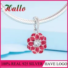 Восточный цветок висячие бусины подходят браслеты breloques бусины для изготовления украшений украшения из серебра 925 пробы