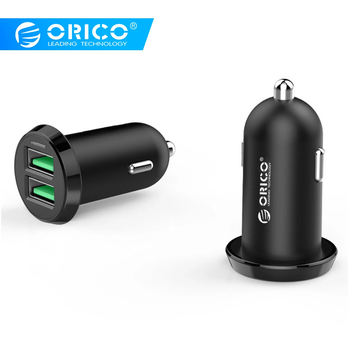 ORICO Dual USB Автомобильное зарядное устройство 2.4A интеллектуальное выходное 17 Вт Зарядное устройство для мобильного телефона прикуриватель DC 12-24 В