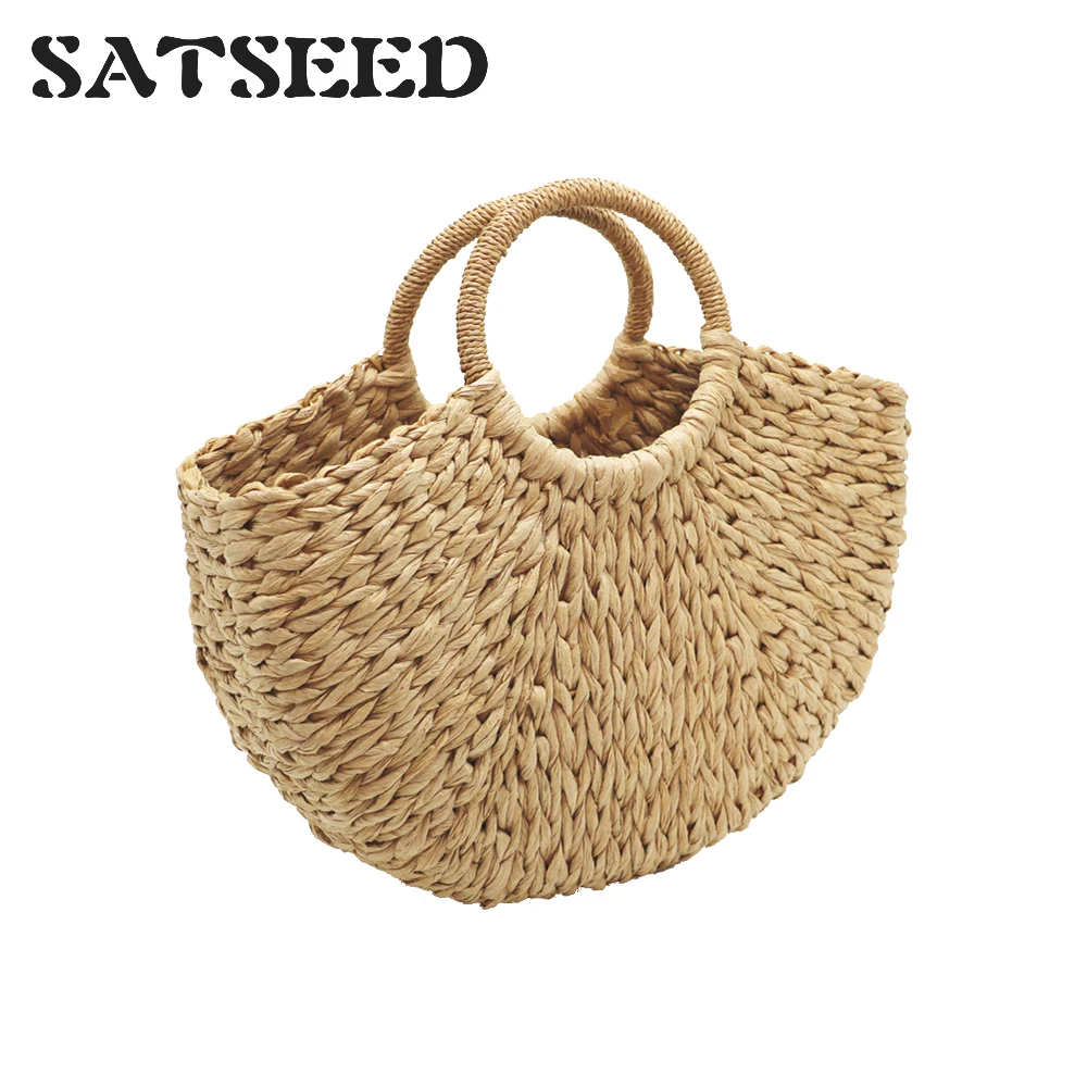 

2019 Fashion Bucket Straw New Handbag Camel Black Lady Dumpling Bag