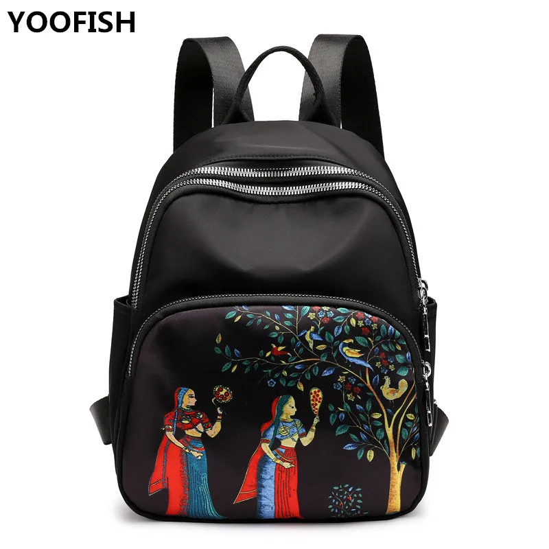 

Fashion trend ethnic style ladies' backpack, leisure outdoor waterproof travel bag, anti-theft shopping shoulder bag XZ-203.