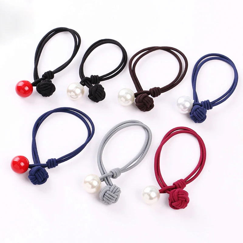 

Sale 1pc Olivet Ponytail Candy Color Beads Chinese Knot Women Brief Elastic Rope Hair Bands Hair Accessories