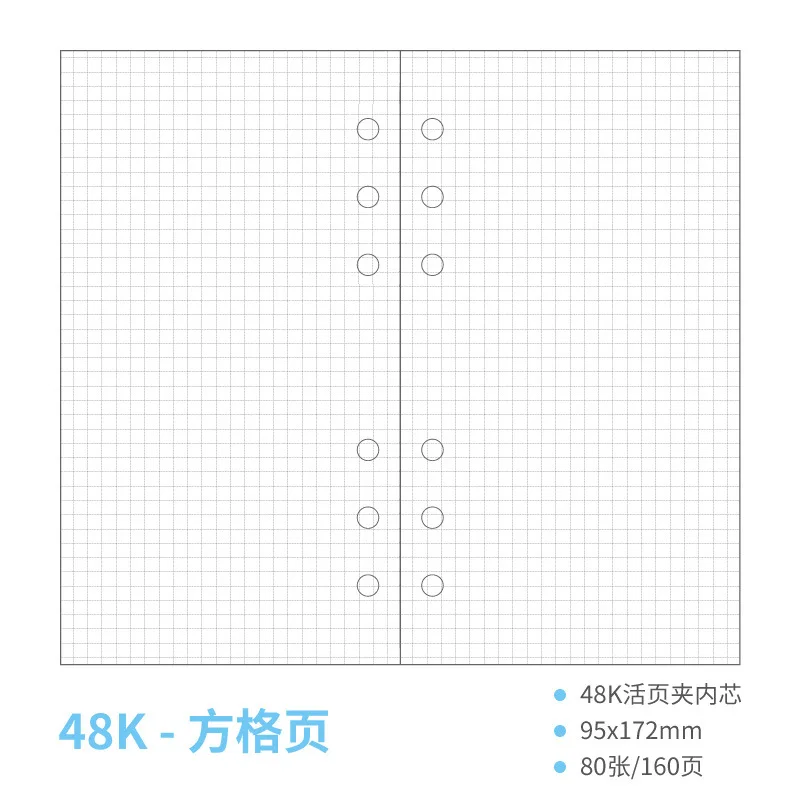 20 листов/упаковка блокнот бумаги A6 страниц планировщик наполнитель бумаги внутренняя страница еженедельно ежемесячно план персональный органайзер - Цвет: grid