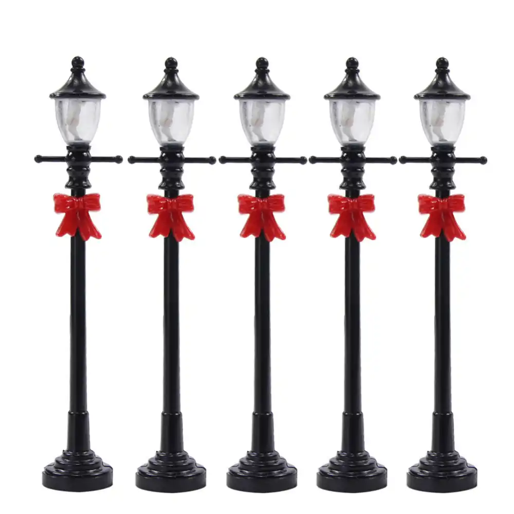 Lyc01 5pcs Model Railway Christmas Lamp Post Street Lights O Scale