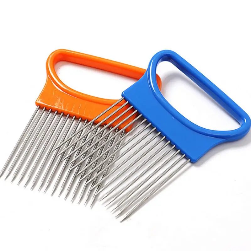 

Safe Stainless Creative Kitchen Tools Convenient Steel Onion Pins Fruit & Vegetable Slices Fixer Handling Ingredients SZ
