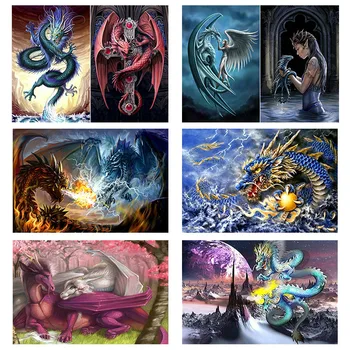 

Full Square Diamond 5D DIY Diamond Embroidery Mystic Dragon Diamond Painting Cross Stitch Rhinestone Mosaic Home Decoration