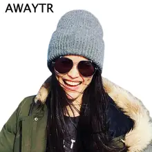 Женская шапка, AWAYTR, Осенние, Skullies& Beanies, женские, шерстяные, вязанные, Skullies, головные уборы, шапочки, часы, шапка, зимние шапки для женщин