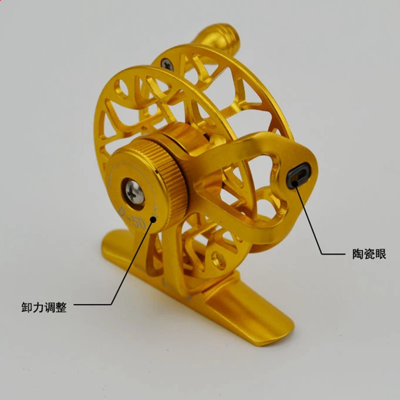 New Ultralight 55mm metal Fly Fishing Reel Vent with brake force Aluminum Fly Reel with The