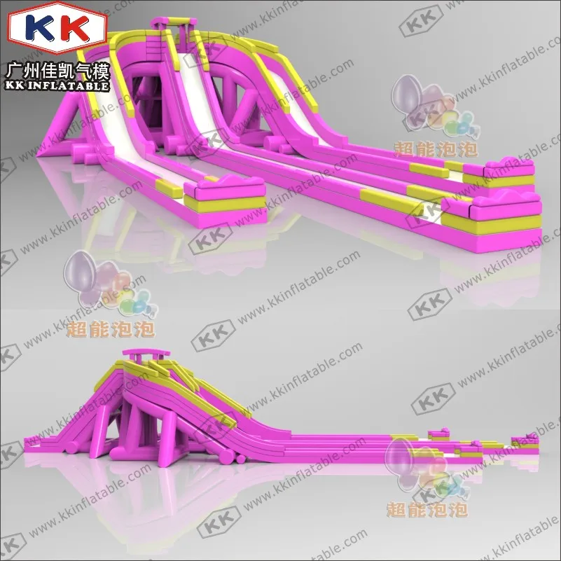 12 м высокий розовый коммерческий гигантский Бегемот надувные водные горки для взрослых и детей