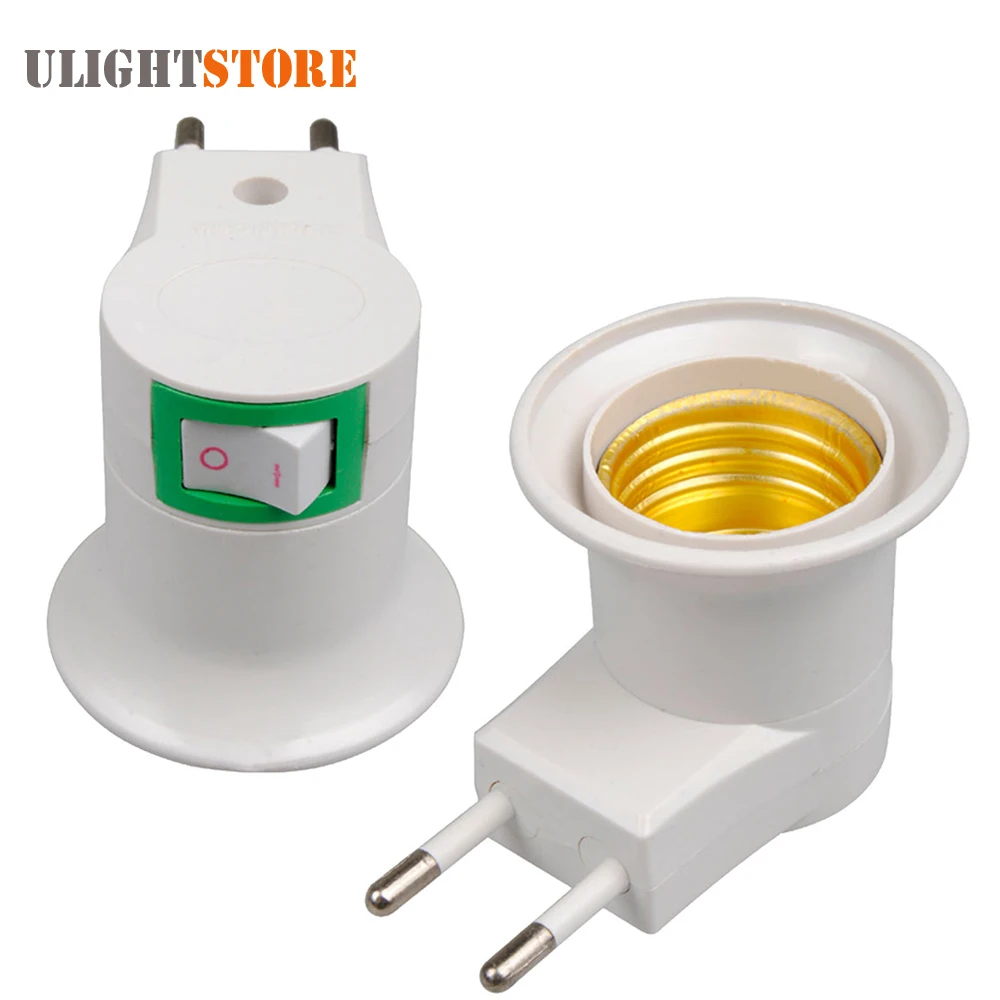 3pcs! E27 Base Socket EU Plug Night Light With Power On off Control