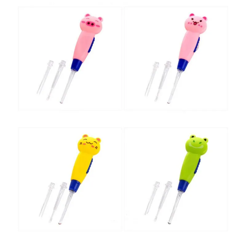 

1PCS The New Children's Cartoon Ear Spoon Infant Kids Removable Clean Light Ear Pick Newborn Baby Curette