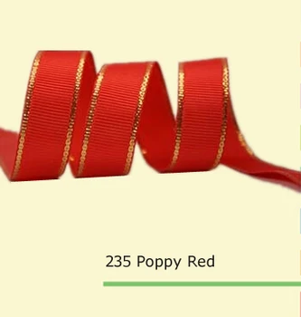 

1" (25mm) Gold Metallic Edge Grosgrain Ribbon 28 colors in stock