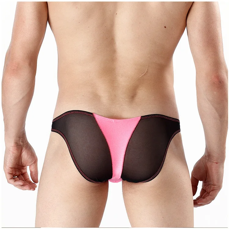 

mens underpants elastic silk low waist funny men briefs transparent sexy mesh underwear sexi man panties Breathable slip homme