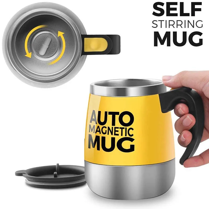 

BAISPO 450Ml Automatic Electric Lazy Self Stirring Mug Automatic Coffee Mug Milk Mixing Cup Tea Smart Stainless Steel Mix cup