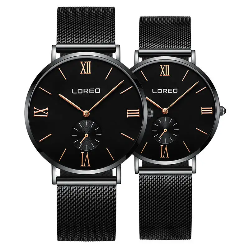 

LOREO 5108 Germany bauhaus watches lover uhren Luxury Fashion Casual Business Male stainless steel Mesh Strap Wrist Watch