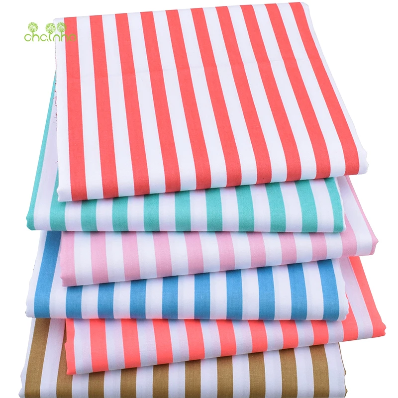 Chainho Clearance Sale,6pcs/lot,Twill Cotton Fabric,Patchwork Stripe