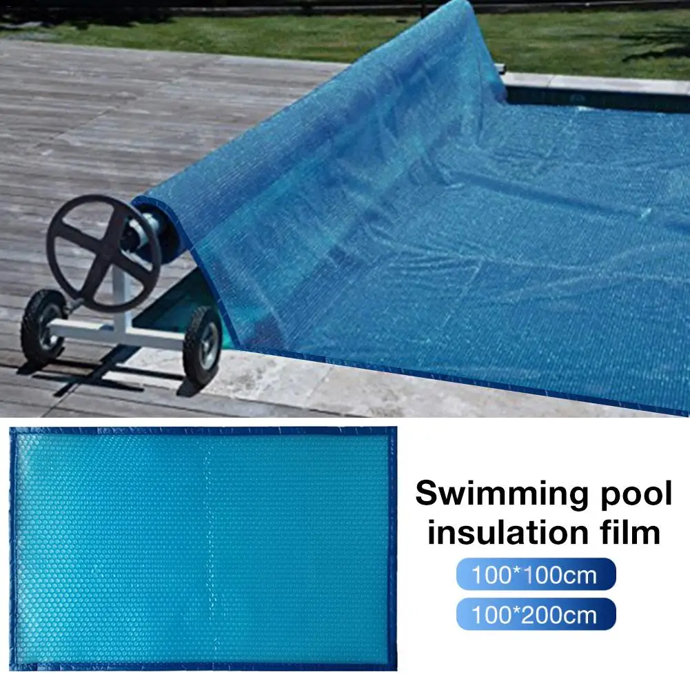 

Swimming Pool Cover Waterproof And Dustproof Insulation Film with Perforated Edging Blue Outdoor Mat Cover