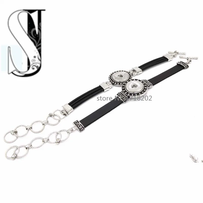Interchangeable Bracelet Mixed 2 Design Ginger Real Leather Snaps