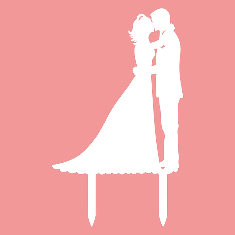Разноцветные Милые Свадебные акриловые флажки для торта mr. & Mrs Топпер свадьбы