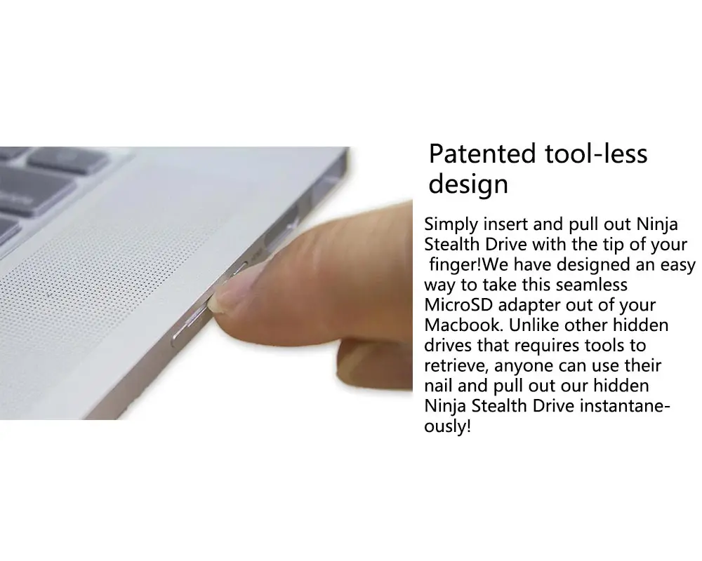 Baseqi Металл MicroSD ниндзя Stealth Drive адаптер для MacBook Pro retina 15 дюймовый, MID 2012, рано 2013 503A ноутбука пыли Plug Adpater