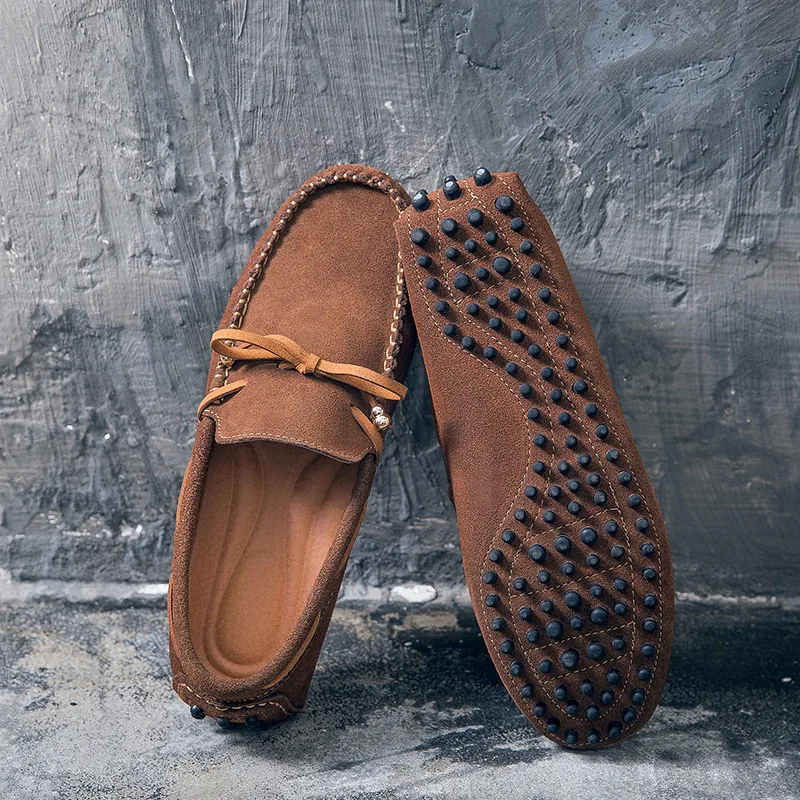 gris En Et 2018 Fond Plat Printemps D'été Chaussures Cuir De noir Brown Hommes Occasionnels mnwN08