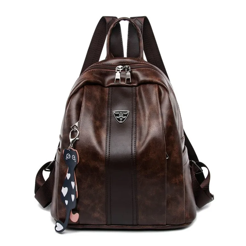 

Fashion Small Backpack European and American style Vintage Bag Soft PU Leather Solid Leisure Bag for Women Cute Shoulder Bag