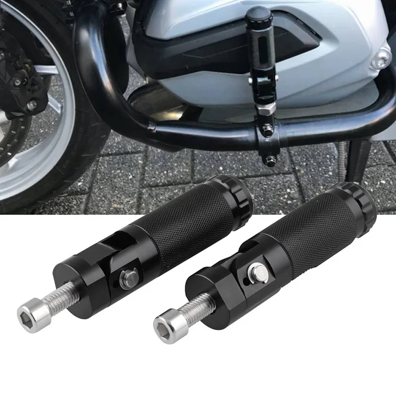 

2pcs Black Aluminum Alloy Motorcycle Folding Footrest Pedals Foot Pegs Scooter Steps CNC Universal Footrest Pedal