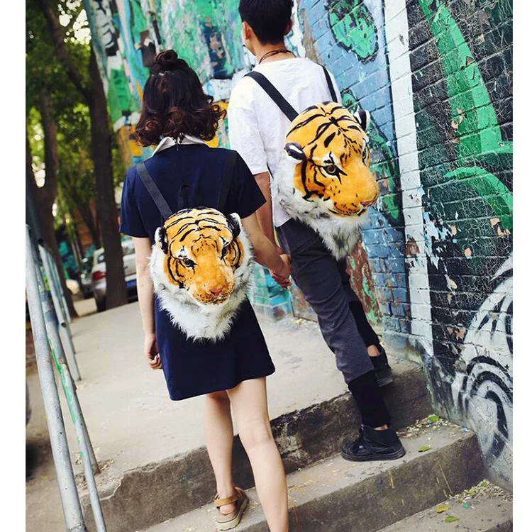 3D Animal Design Girls Backpack Tiger Lion Leopard Bag Animal Prints Women Bag 2019 Lovely Panda Rucksack Mochila Feminina Brand