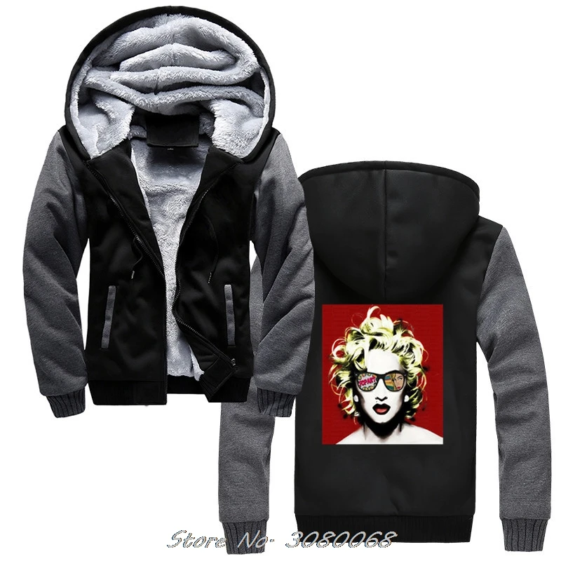 

Pop Art Madonna Singer Music Graffiti Picture Men Hoodies Birthday Gift Cool Winter Keep Warm Thicken Sweatshirts Streetwear