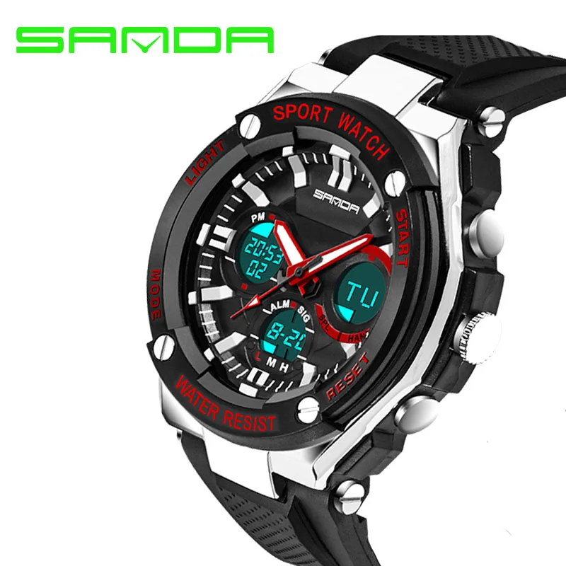 

Men Sport Watches Men's Digital Watch Shock Resistant Quartz Alarm Wristwatches SANDA Top Brand Luxury Electronic Digital-watch