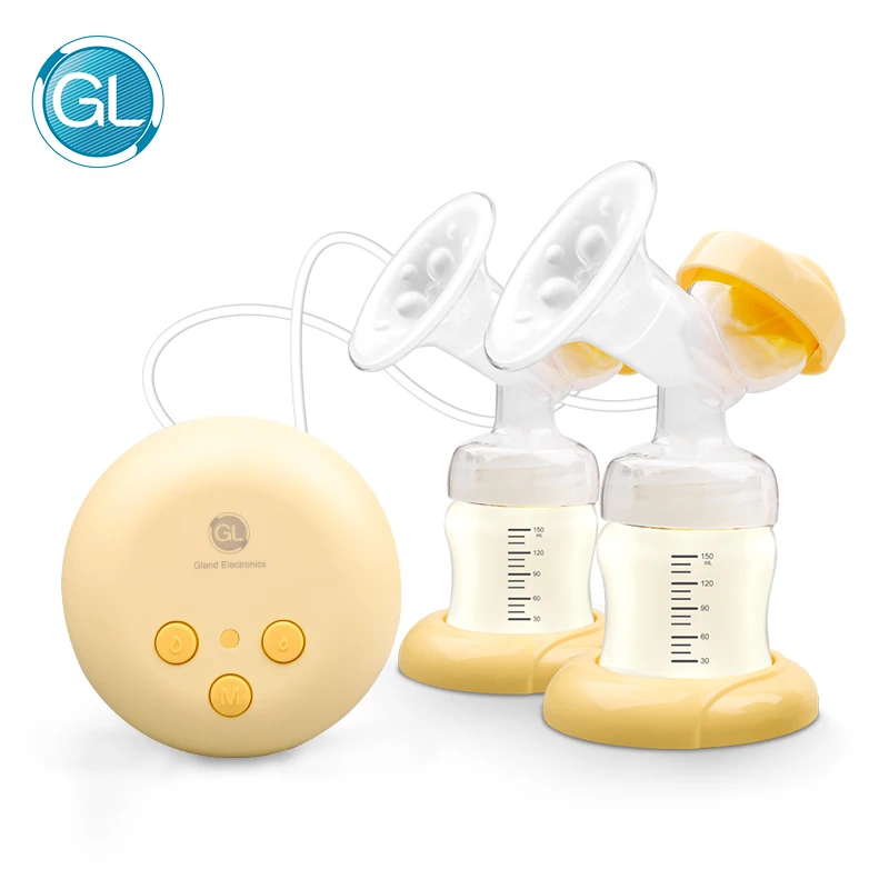 

GL Electric Breast Pump Double Baby Breast Feeding Pump Breast Milk Illuminated Button Safety PPSU With 150ML Bottles Free Gift