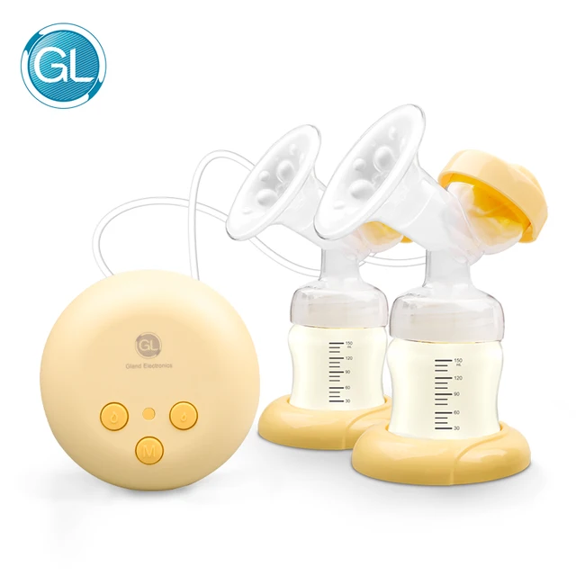 GL Electric Breast Pump Double Baby Breast Feeding Pump Breast Milk Illuminated Button Safety PPSU With 150ML Bottles Free Gift