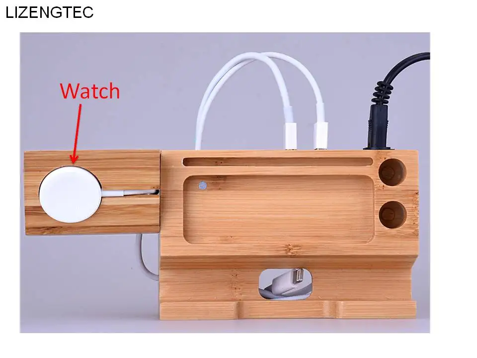 shipping lizengtec дизайн деревянная подставка подходит для мобильных и мини планшетных часов удобно с функцией зарядки
