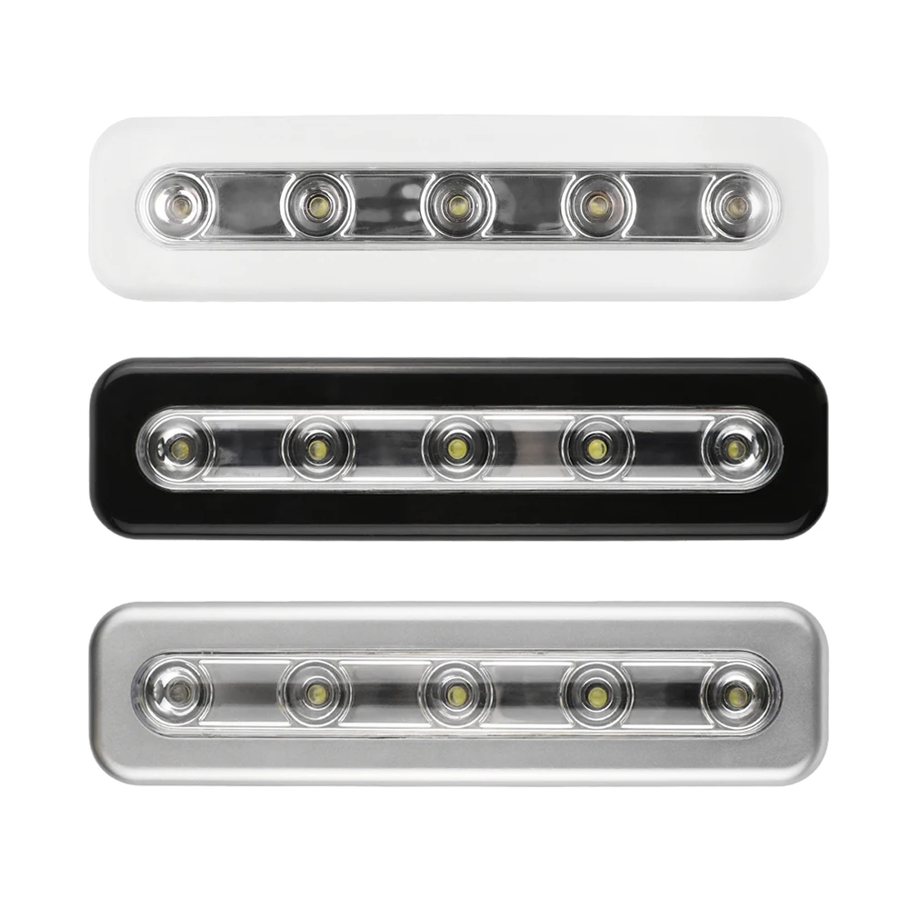 Мини 5-светодиодный шкаф свет шкаф лампа-кнопка на батарейках беспроводной настенный светильник для кухни лестницы ванной комнаты с клеем