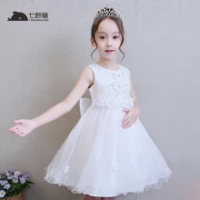 Children's costumes kids dresses for girls princess evening dress white elegant vestidos baby girl summer clothes robe fille 2018 summer brand girl dress with rhinestone robe enfant kid clothes costumes princess robe fille children flower dress for girl