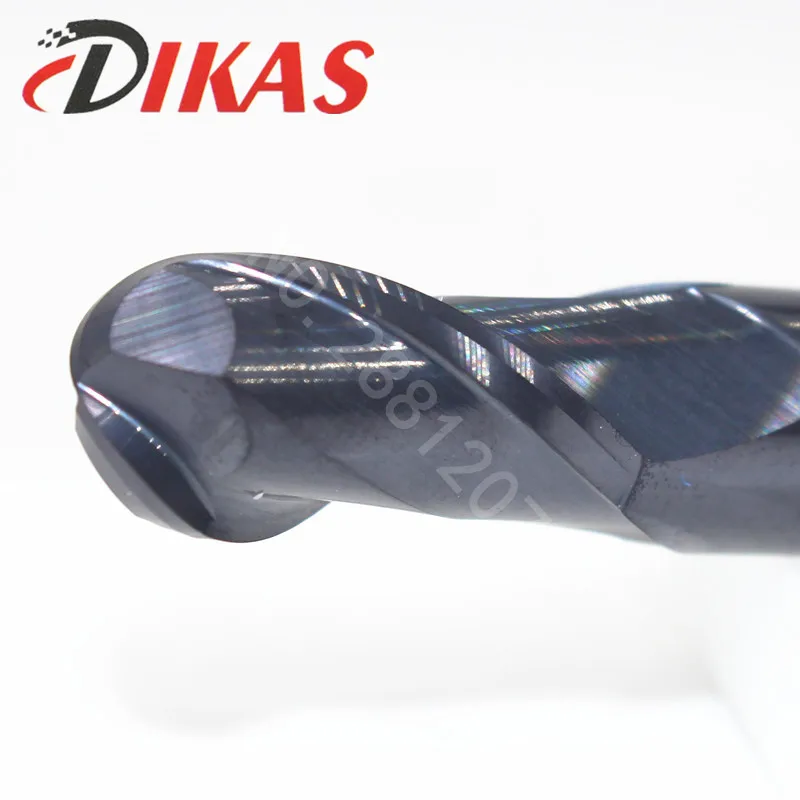 Dikas 45HRC R5* D10* 75L* 2F материал твердосплавные сверла со сферическим концом 2 каннелюра с 10 мм нанопокрытие использовать для высокоскоростной фрезерный станок с ЧПУ