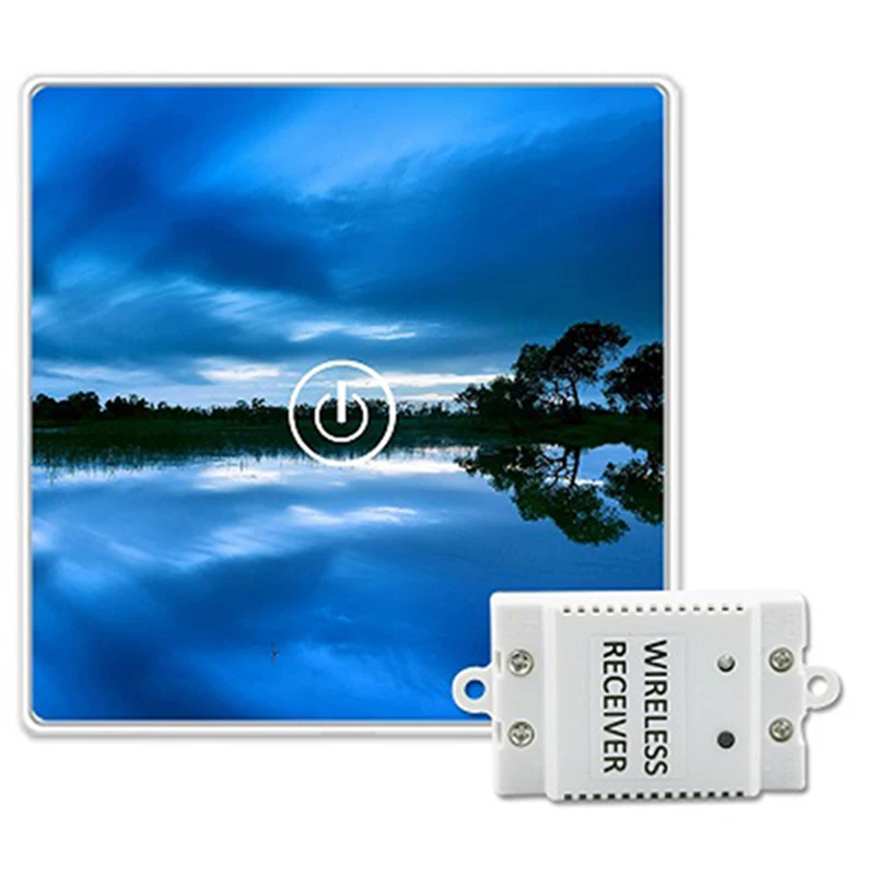 

Saful Wireless Switch Touch 150M Remote Luxury Tempered Glass Panels 1 Gang 1 Way 12V DIY Design LED Wall Light Switch