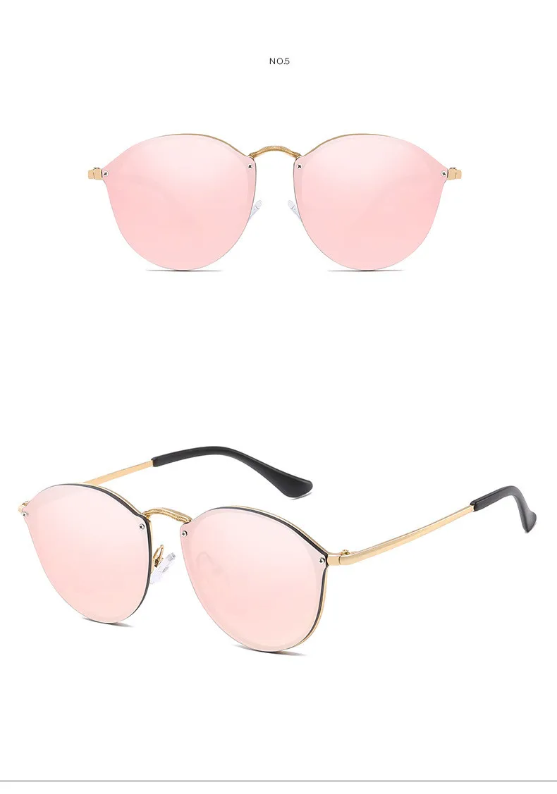 Роскошные круглые солнцезащитные очки женские брендовые дизайнерские CatEye ретро солнцезащитные очки без окантовки Зеркальные Солнцезащитные очки женские zonnebril dames