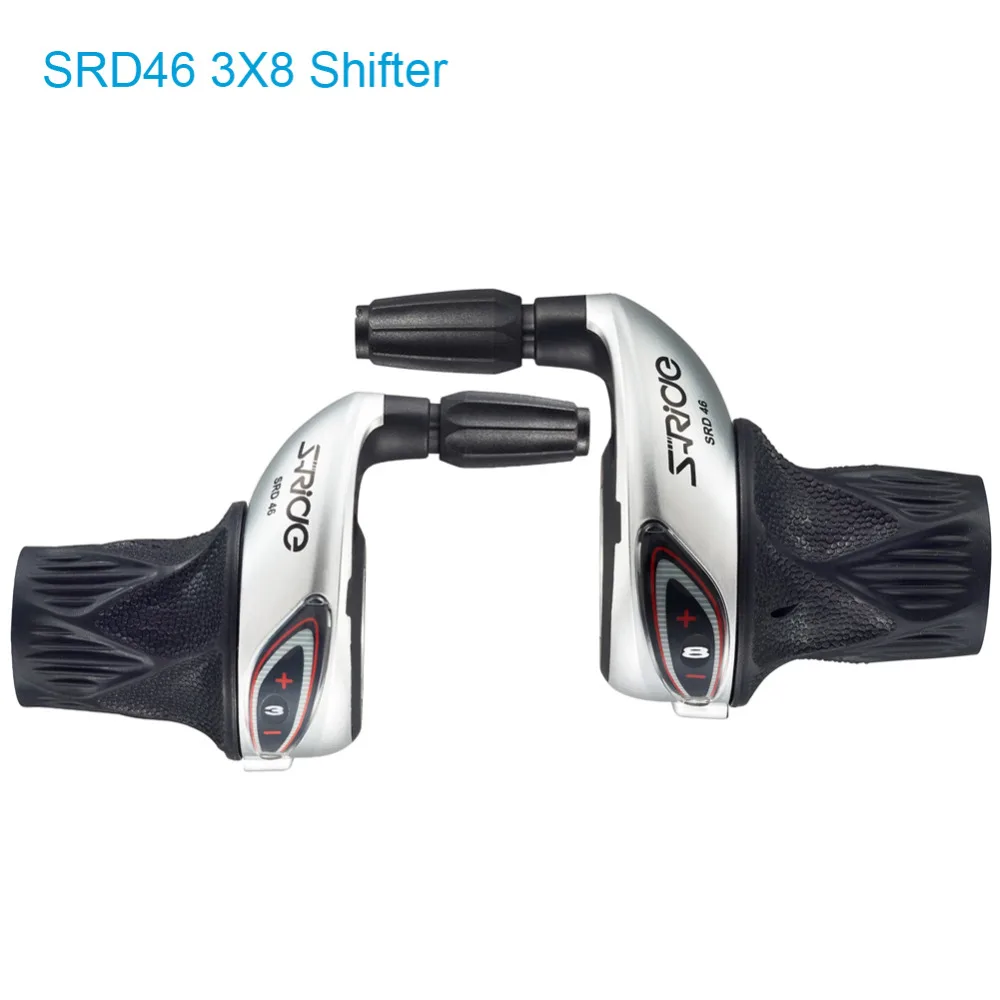 

S-Ride SRD46 MTB Bicycle Shifter 3x8 Speed Twist Bike Derailleur Cycling Twist Grip Gear Shifters Compatible for Shimano SL-RS35