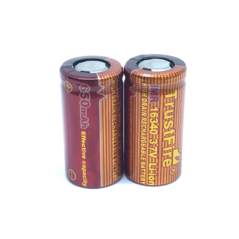 

8pcs/lot Trustfire IMR 16340 650mAh 3.7V High Drain Rechargeable Battery Lithium Batteries for E-cigarettes LED Flashlights