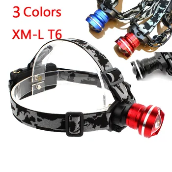 

Ultra Bright Fisheye 2000 Lumen T6 or L2 LED Headlamp Headlight Zoomable XM-L T6 Head Lamp Light Lantern for Hiking use 2*18650