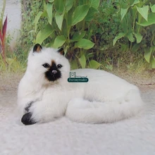 Dorimytrader яркие животные кошка плюшевая игрушка реалистичные лежащие животные кошки домашнее животное кукла украшение для автомобиля фотографии реквизит 16x30x20 см