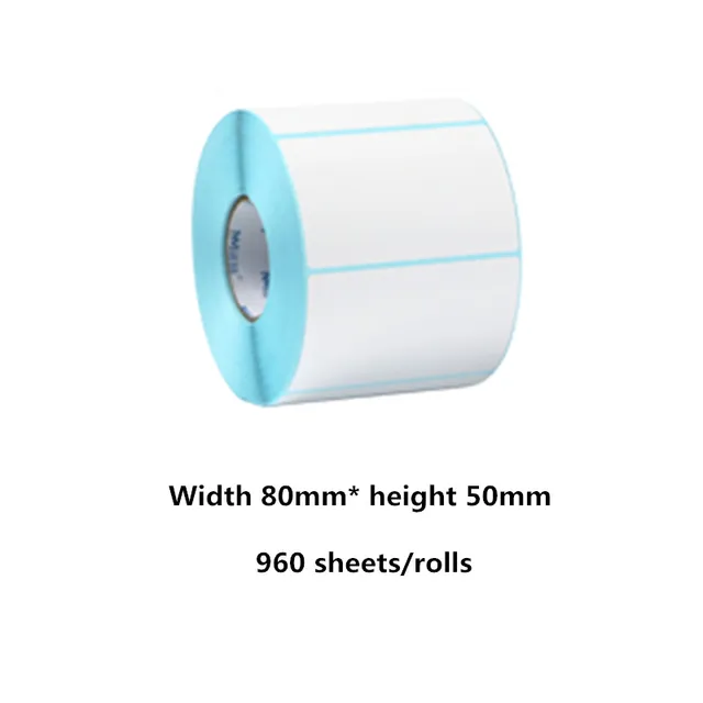 Best Offers 80*50mm Thermal paper 960 sheets/rolls sticker label barcode Thermal printer sticker tag  price waterproof sticker
