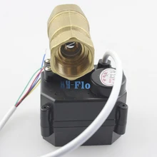 DC12V латунь двухсторонний моторизованный шаровой клапан 3/" DN20 CR-02 3 провода электрический шаровой кран