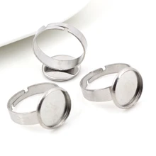 12 мм 10 шт./лот не выцветает из нержавеющей стали Регулируемые кольца настройки пустой/база, подходит 12 мм Стеклянные Кабошоны, кнопки; кольцо Bezels-T1-24