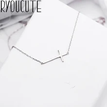 Bijoux Мода 925 серебро длинный крест ожерелье s для женщин эффектное колье свадебное ожерелье девушки вечерние подарок