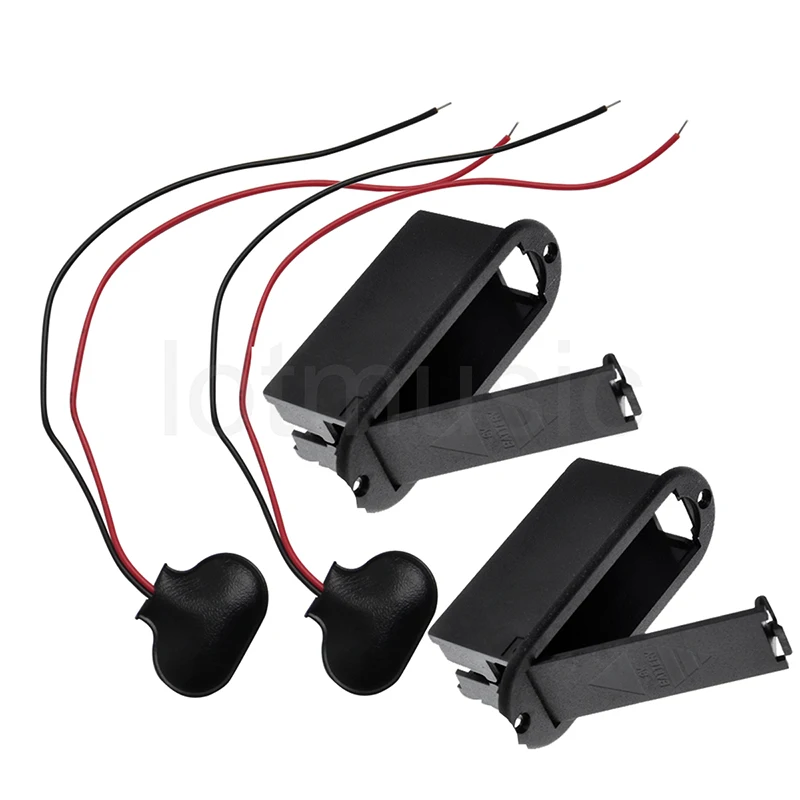 

Guitar 9V Battery Box Holder Case For Active Pickup Preamp AMP with Connector 2 Set